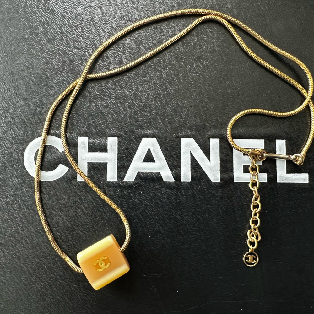 Authentic Vintage Chanel Cube Pendant